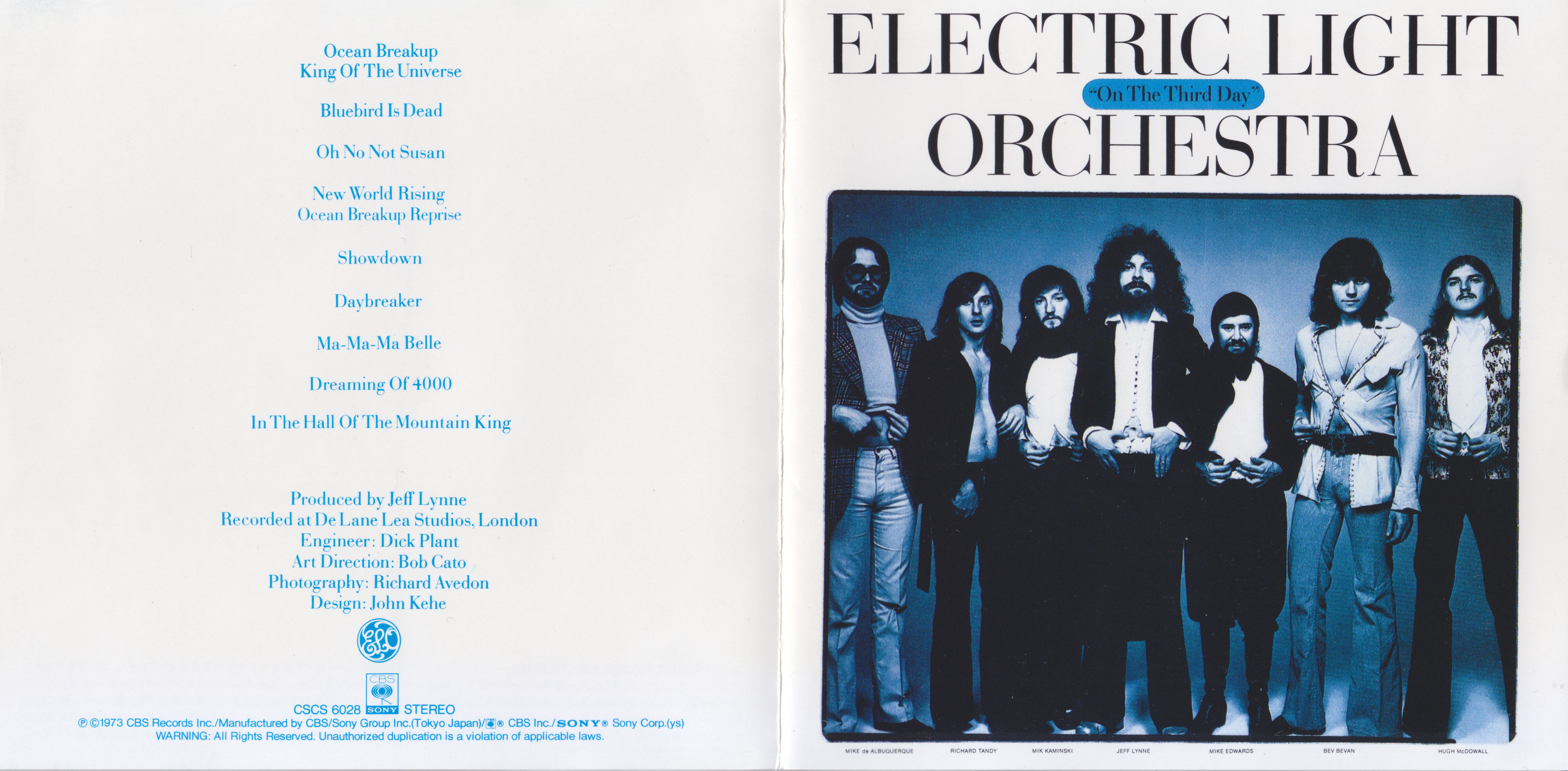 Electric Light Orchestra  On The Third Day : Front + Inlay JPN